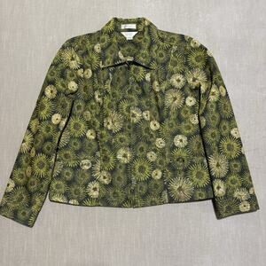 CB Green Statement Y2K Artsy Floral Jacket Shacket Fairy Bold Petite Medium
